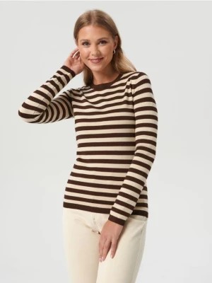 Zdjęcie produktu Sinsay - Sweter w paski - brązowy