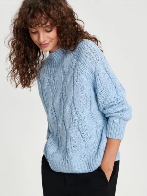 Zdjęcie produktu Sinsay - Sweter z ozdobnym splotem - błękitny