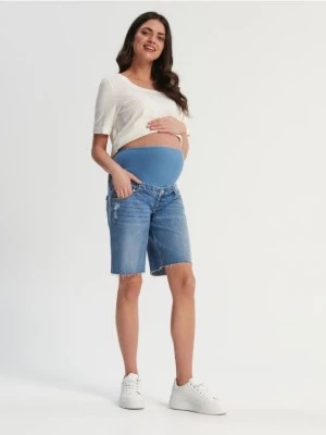 Zdjęcie produktu Sinsay - Szorty jeansowe MAMA - niebieski