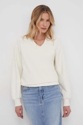 Zdjęcie produktu Sisley bluza bawełniana damska kolor beżowy gładka