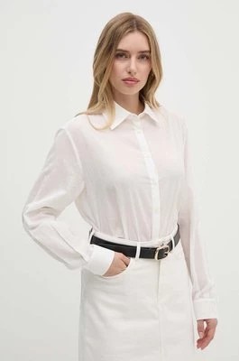 Zdjęcie produktu Sisley koszula bawełniana damska kolor biały relaxed z kołnierzykiem klasycznym 58N2LQ06V