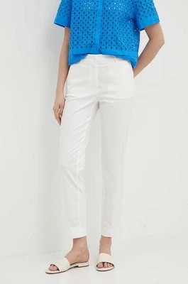 Zdjęcie produktu Sisley spodnie damskie kolor beżowy proste medium waist