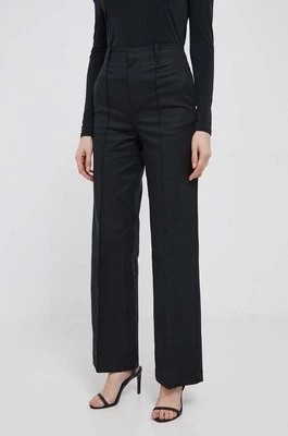 Zdjęcie produktu Sisley spodnie damskie kolor czarny proste high waist