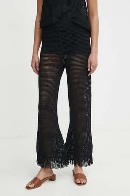 Zdjęcie produktu Sisley spodnie damskie kolor czarny proste high waist