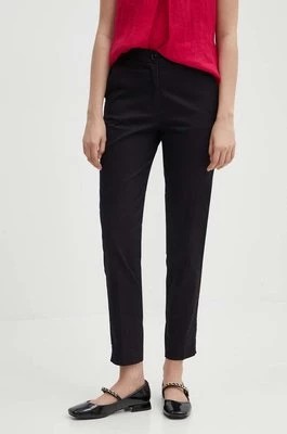 Zdjęcie produktu Sisley spodnie damskie kolor czarny proste medium waist