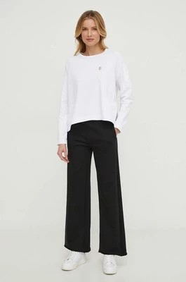 Zdjęcie produktu Sisley spodnie dresowe bawełniane kolor czarny gładkie