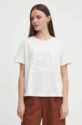 Zdjęcie produktu Sisley t-shirt bawełniany damski kolor beżowy