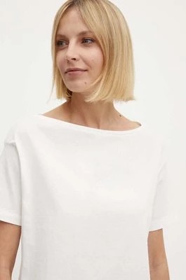 Zdjęcie produktu Sisley t-shirt bawełniany damski kolor beżowy
