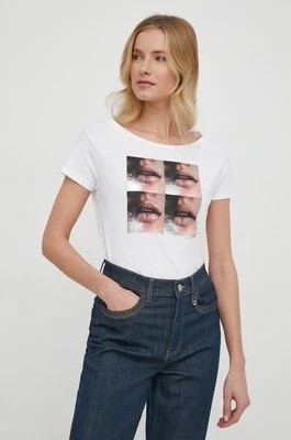 Zdjęcie produktu Sisley t-shirt bawełniany damski kolor biały