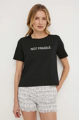 Zdjęcie produktu Sisley t-shirt bawełniany damski kolor czarny