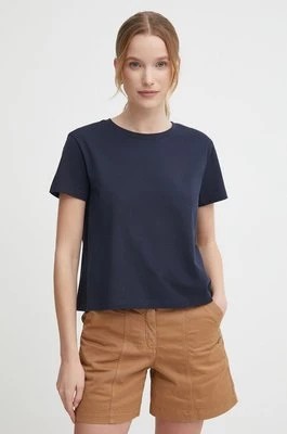 Zdjęcie produktu Sisley t-shirt bawełniany damski kolor granatowy