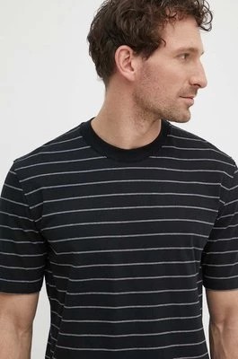 Zdjęcie produktu Sisley t-shirt bawełniany męski kolor czarny wzorzystyCHEAPER