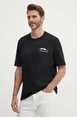 Zdjęcie produktu Sisley t-shirt bawełniany męski kolor czarny z nadrukiem