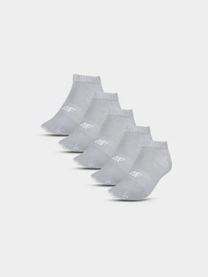 Zdjęcie produktu Skarpetki casual przed kostkę (5-pack) dziewczęce - szare 4F