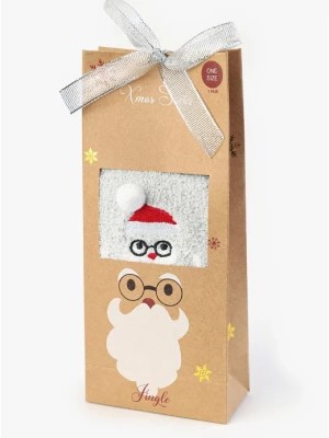 Zdjęcie produktu Skarpetki damskie świąteczne z Mikołajem w pudełku prezentowym B54 Marilyn
