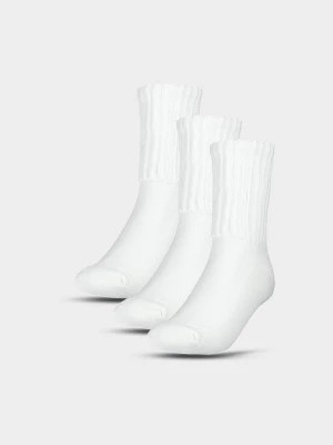 Zdjęcie produktu Skarpetki casual za kostkę (3-pack) damskie - białe 4F