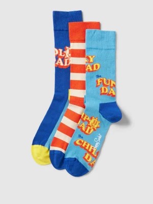 Zdjęcie produktu Skarpety z nadrukiem z logo w zestawie 3 szt. model ‘Father Of The Year’ Happy Socks