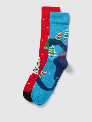 Zdjęcie produktu Skarpety z nadrukiem z motywem w zestawie 2 szt. model ‘Happy Holidays’ Happy Socks