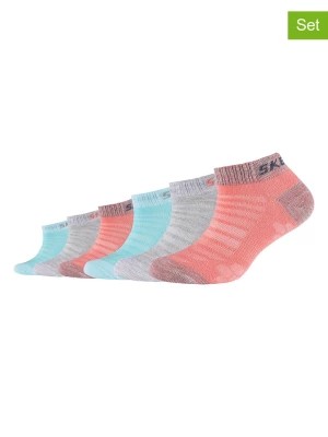 Zdjęcie produktu Skechers Skarpety (6 par) w kolorze szaro-jasnoróżowo-błękitnym rozmiar: 39-42