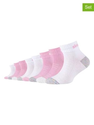 Zdjęcie produktu Skechers Skarpety (8 par) w kolorze jasnoróżowym i białym rozmiar: 27-30
