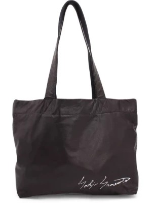 Zdjęcie produktu Skórzana torba na zakupy z kontrastowym logo Yohji Yamamoto