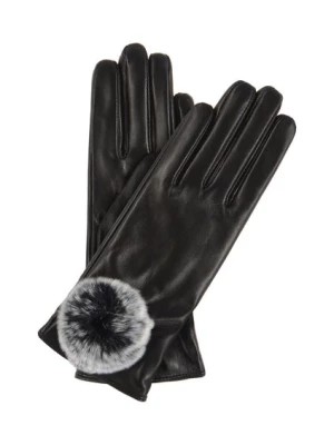 Zdjęcie produktu Skórzane rękawiczki damskie z pomponem OCHNIK