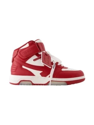 Zdjęcie produktu Skórzane Sneakersy Średnie - Białe/Czerwone Off White