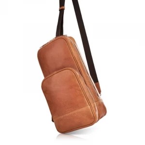 Zdjęcie produktu Skórzany plecak na jedno ramię męski włoski PREMIUM koniakowy Merg