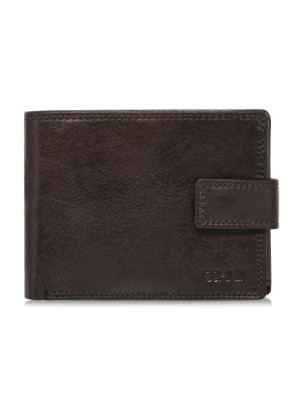 Zdjęcie produktu Skórzany zapinany brązowy portfel męski OCHNIK