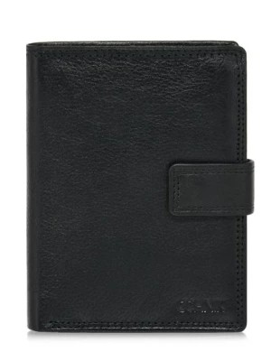Zdjęcie produktu Skórzany zapinany czarny portfel męski OCHNIK