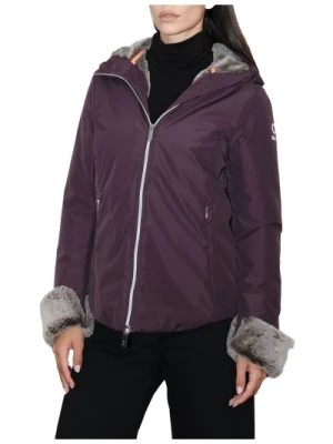 Zdjęcie produktu Śliwkowy Syntetyczny Płaszcz dla Kobiet Suns