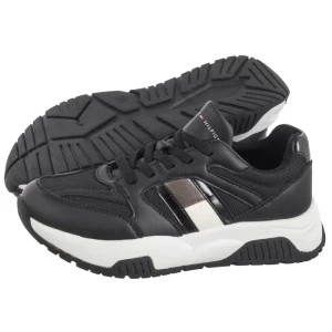 Zdjęcie produktu Sneakersy Flag Low Cut Lace-Up Sneaker Black/Silver T3A9-33550-1697X399 (TH1170-a) Tommy Hilfiger