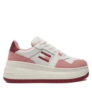 Zdjęcie produktu Sneakersy Tommy Jeans Retro Basket Flatform Mix EN0EN02654 Różowy