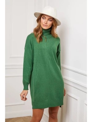 Zdjęcie produktu So Cachemire Sukienka dzianinowa "Abufera" w kolorze zielonym rozmiar: XL