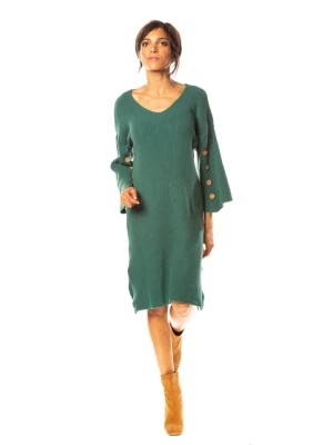 Zdjęcie produktu So Cachemire Sukienka dzianinowa "Cleo" w kolorze zielonym rozmiar: M