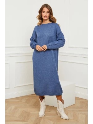 Zdjęcie produktu So Cachemire Sukienka dzianinowa "Fastidius" w kolorze niebieskim rozmiar: XL