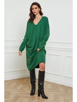 Zdjęcie produktu So Cachemire Sukienka dzianinowa "Palerme" w kolorze zielonym rozmiar: XL