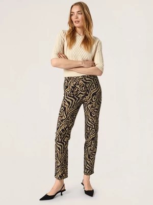Zdjęcie produktu Soaked in Luxury Spodnie "Sharona" w kolorze karmelowo-czarnym rozmiar: M