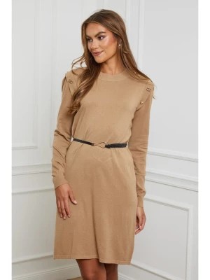 Zdjęcie produktu Soft Cashmere Sukienka dzianinowa w kolorze jasnobrązowym rozmiar: 34/36