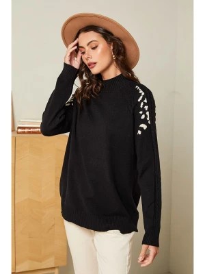 Zdjęcie produktu Soft Cashmere Sweter w kolorze czarno-beżowym rozmiar: 34/36