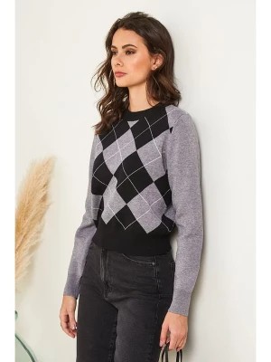 Zdjęcie produktu Soft Cashmere Sweter w kolorze czarno-szarym rozmiar: 38/40