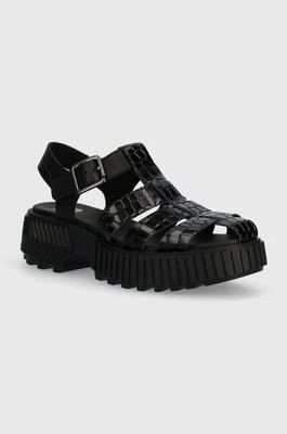 Zdjęcie produktu Sorel sandały skórzane ONA STREETWORKS FISHERMA damskie kolor czarny na platformie 2084691010