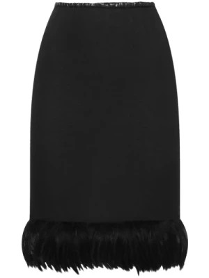 Zdjęcie produktu Spódnica z piórami z jedwabiu Saint Laurent