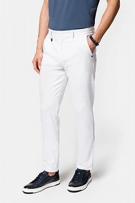 Zdjęcie produktu Spodnie Białe Chino z Bawełną Monaco Lancerto