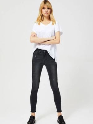 Zdjęcie produktu Spodnie damskie jeansowe typu high waist czarne Moodo