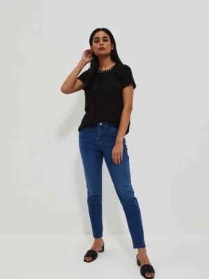 Zdjęcie produktu Spodnie damskie jeansowe typu push up Moodo