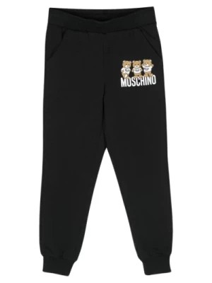 Zdjęcie produktu Spodnie do biegania w jednolitym kolorze z bawełny Moschino