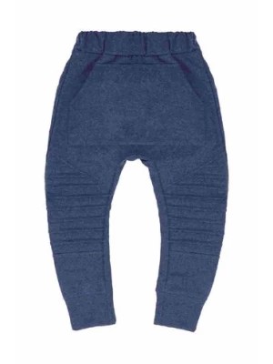 Zdjęcie produktu Spodnie dresowe chłopięce niebieskie z ozdobnymi przeszyciami Tup Tup