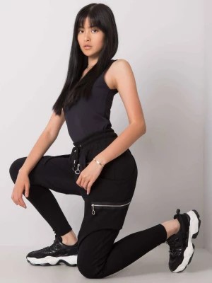 Zdjęcie produktu Spodnie dresowe czarny casual joggery cargo Merg