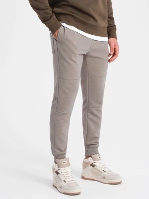 Zdjęcie produktu Spodnie dresowe męskie z tkaniny ottoman - popielate V4 OM-PASK-0129
 -                                    S